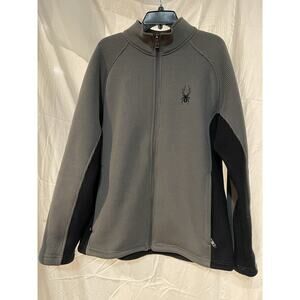 SPYDER Core Full Zip Jacket Sweater Men’s Large Heavyweight Black/Gray Lined